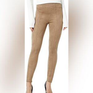 Spanx camel High-Waisted Pants faux suede leggings